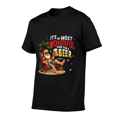 Its The Most Wonderful Time for A Beer Funny Santa Summer  Breathable T-Shirt