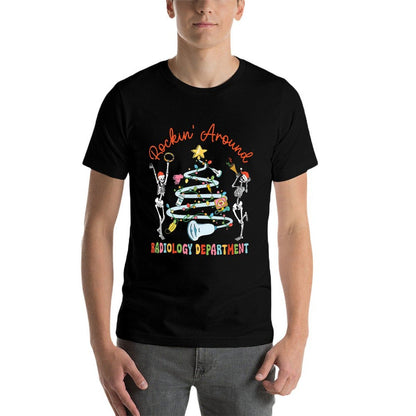Rocking Around Radiology Department Christmas Xray Tech  Cotton T-Shirt