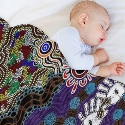 Authentic Aboriginal Art - Discovering Your Dreams Shrink-resistant Throw Blanket