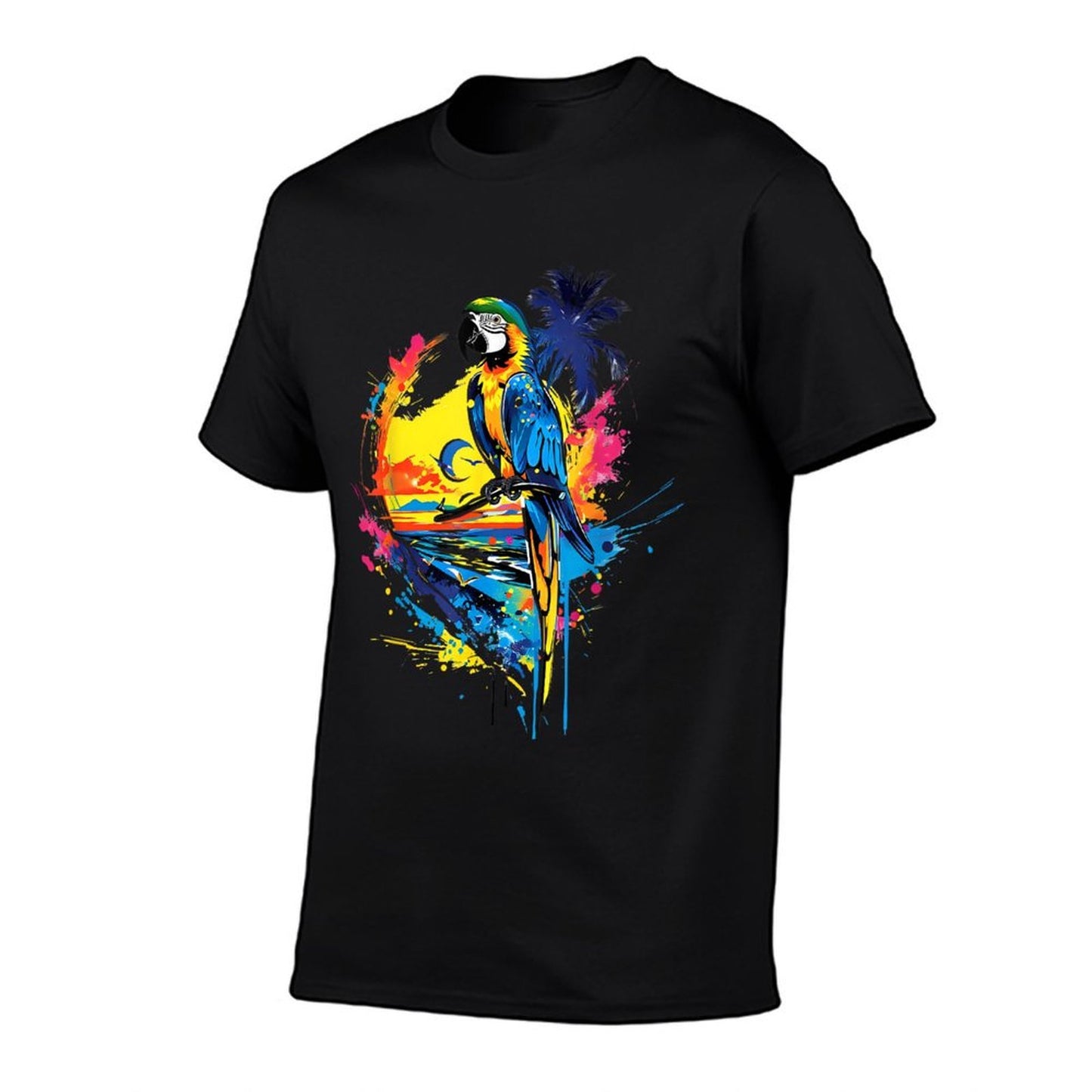 Tropical Twilight Delight Parrot Sunset  Stretchy T-Shirt