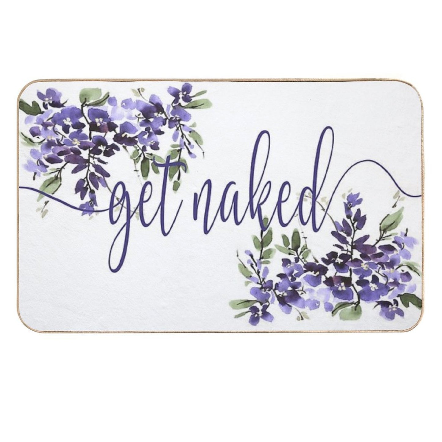 Get Naked Floral Boho Design  Eco-Friendly Bath Mat