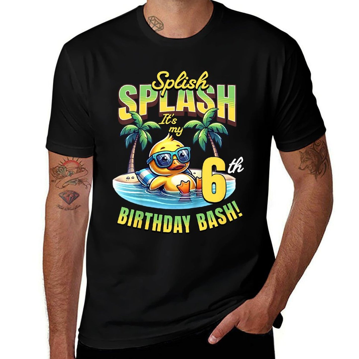 Kids Splish Splash 6th Birthday Bash Duck Beach Pool Party Kids  Moisture-wicking T-Shirt