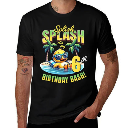 Kids Splish Splash 6th Birthday Bash Duck Beach Pool Party Kids  Moisture-wicking T-Shirt