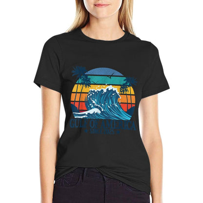 Gulf of US America Vintage Beach America&#39;s Gulf Slim-fit Cut T-Shirt