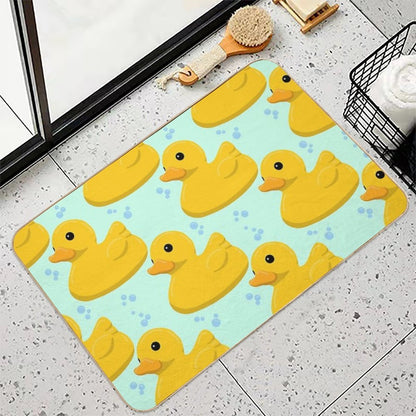 Rubber Duck Pattern with Bubbles  Absorbent Bath Mat