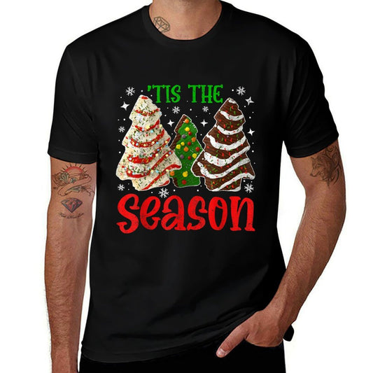 Retro Tis The Season Christmas Tree Cakes  Cotton T-Shirt