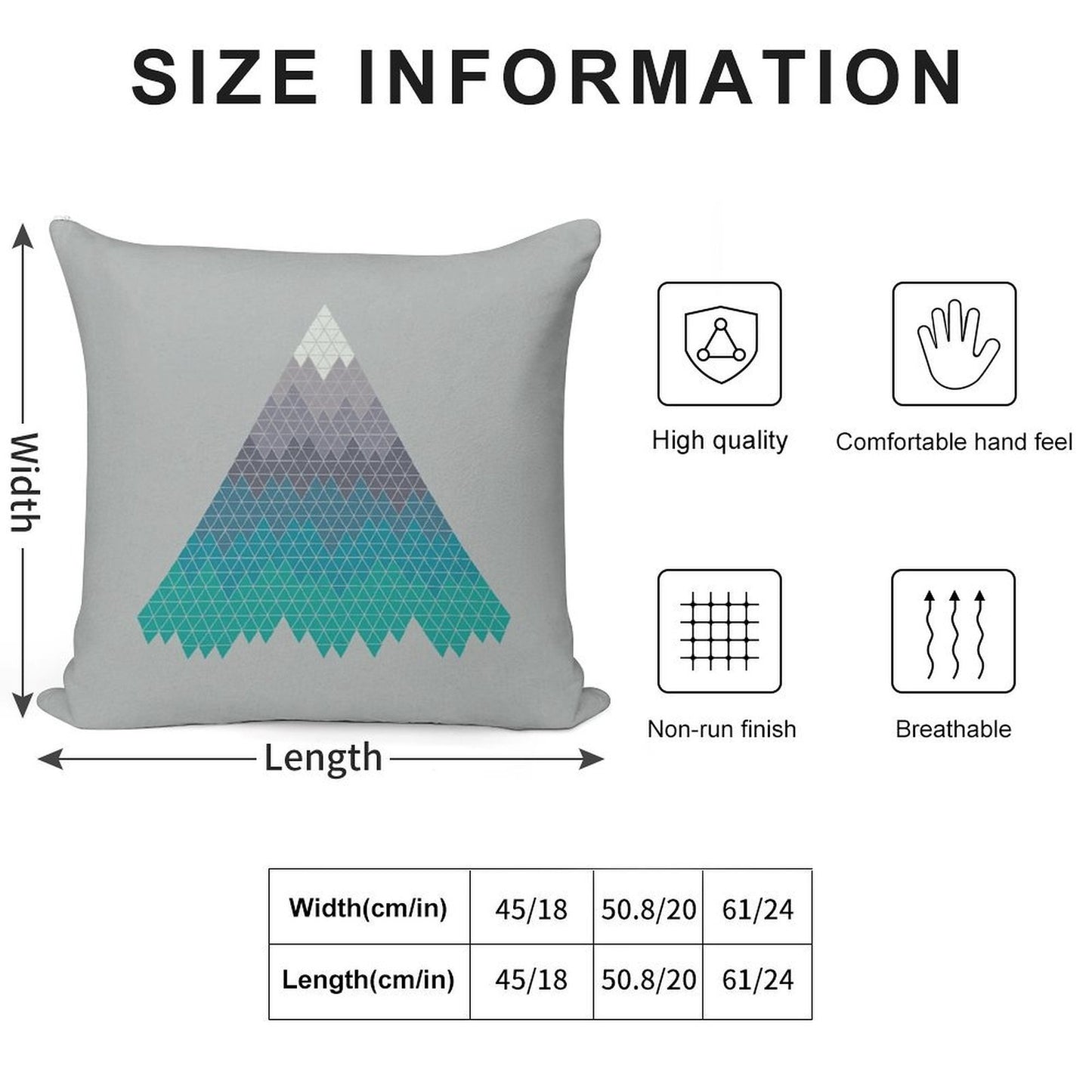 Many Mountains Soft Hidden Zipper Throw Pillow