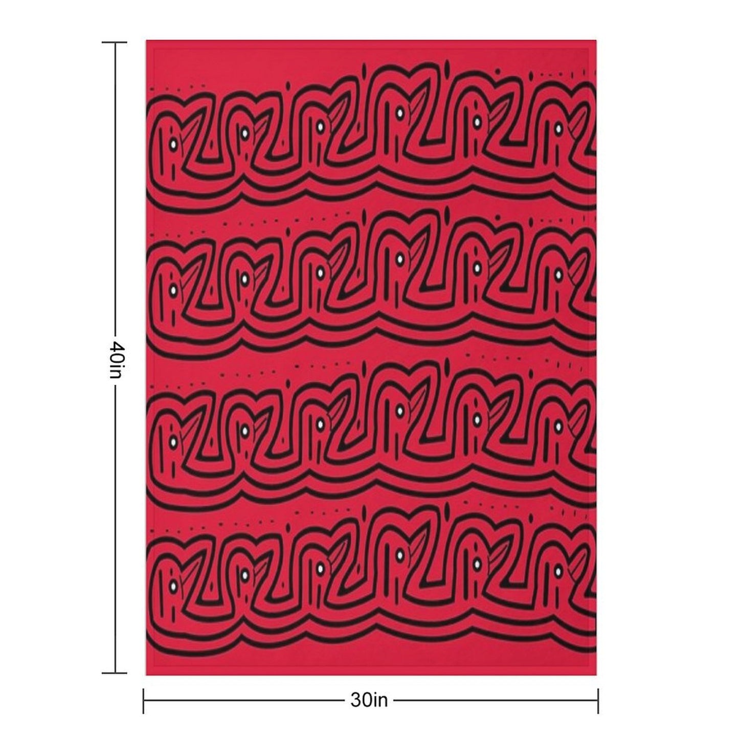 Beautiful Indigenous Mola with Colorful Leaves, Illustrated from An Original Mola Sustainable Throw Blanket