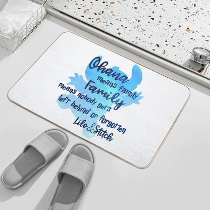 Ohana Means Family  Fade-Resistant Bath Mat