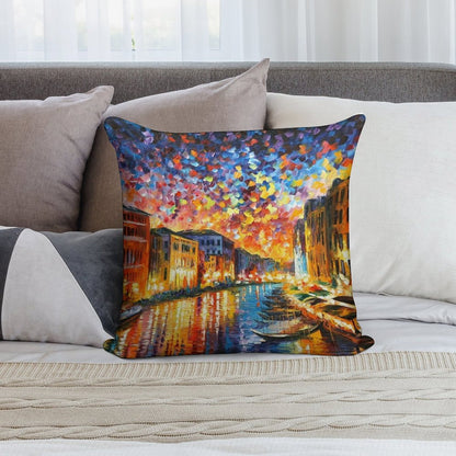 VENICE - GRAND CANAL - Leonid Afremov CITYSCAPE Soft Warmth Comfort Throw Pillow