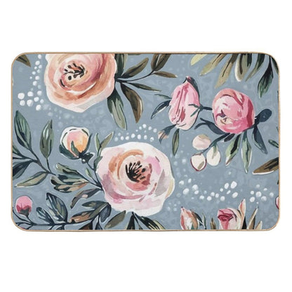 Soft Watercolor Roses Seamless Pattern  High-Traffic Bath Mat