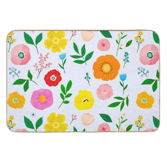 Floral Patterns  Dirt-Trapping Bath Mat
