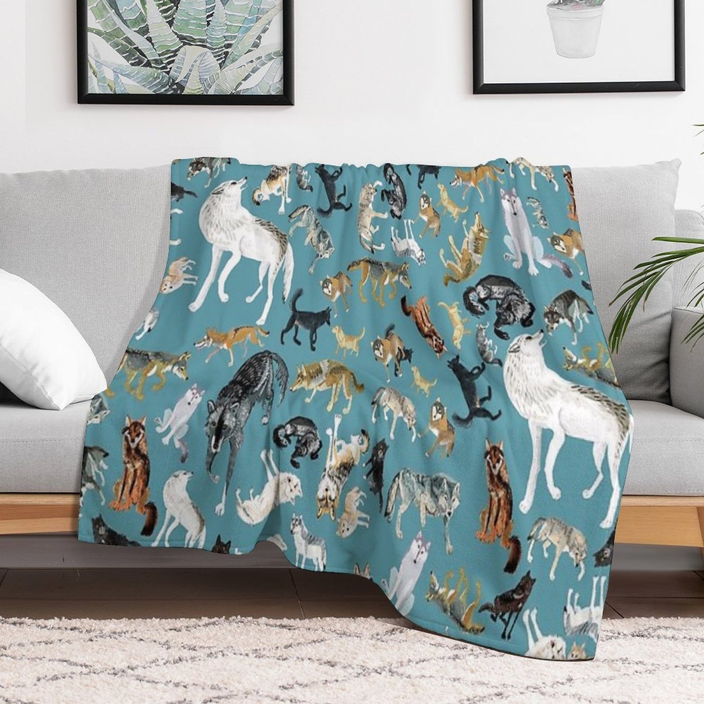 Wolves of The World Pattern 2 Durable Throw Blanket