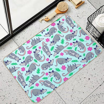 Opossum Pattern  Pet-Safe Bath Mat