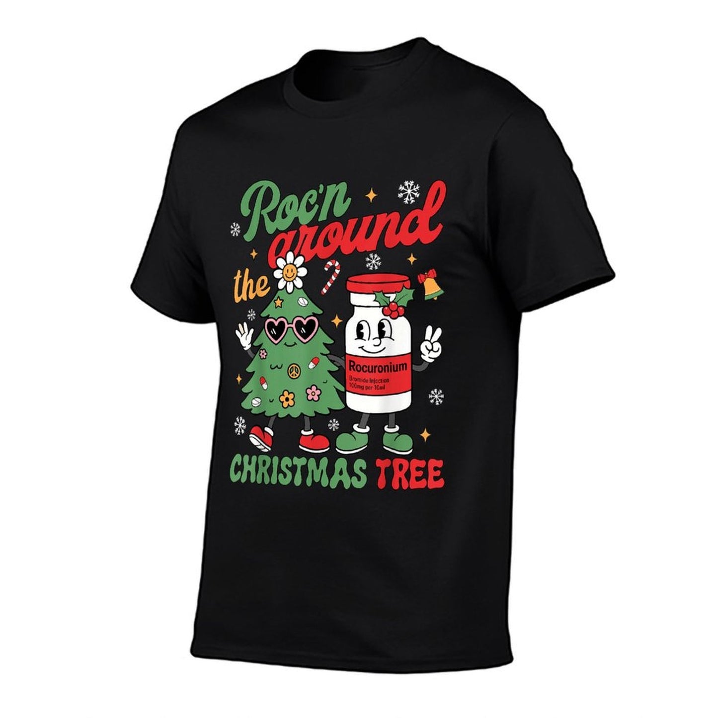 Groovy Rocn Around The Christmas Tree Nurse Men Women Kids  Cotton T-Shirt