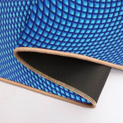 Optical Illusion Blue Face Mask, Shower Curtains, Shirts & More  Multi-Purpose Bath Mat