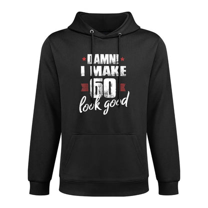 60th Birthday Giftss for Men, Damn I Make 60 Look Good Kangaroo Pocket Hoodie