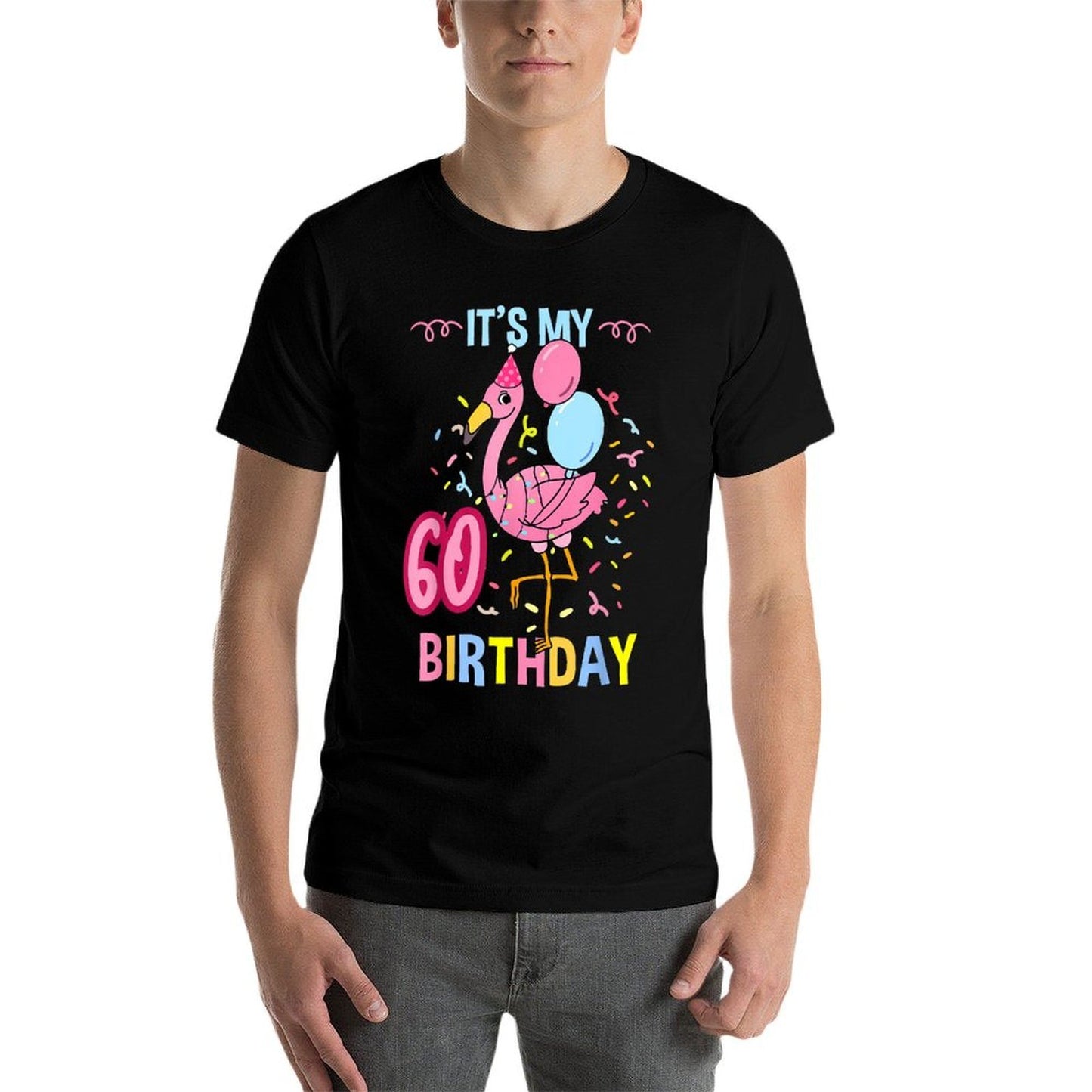Its My 60th Birthday Flamingo  Vintage-inspired T-Shirt