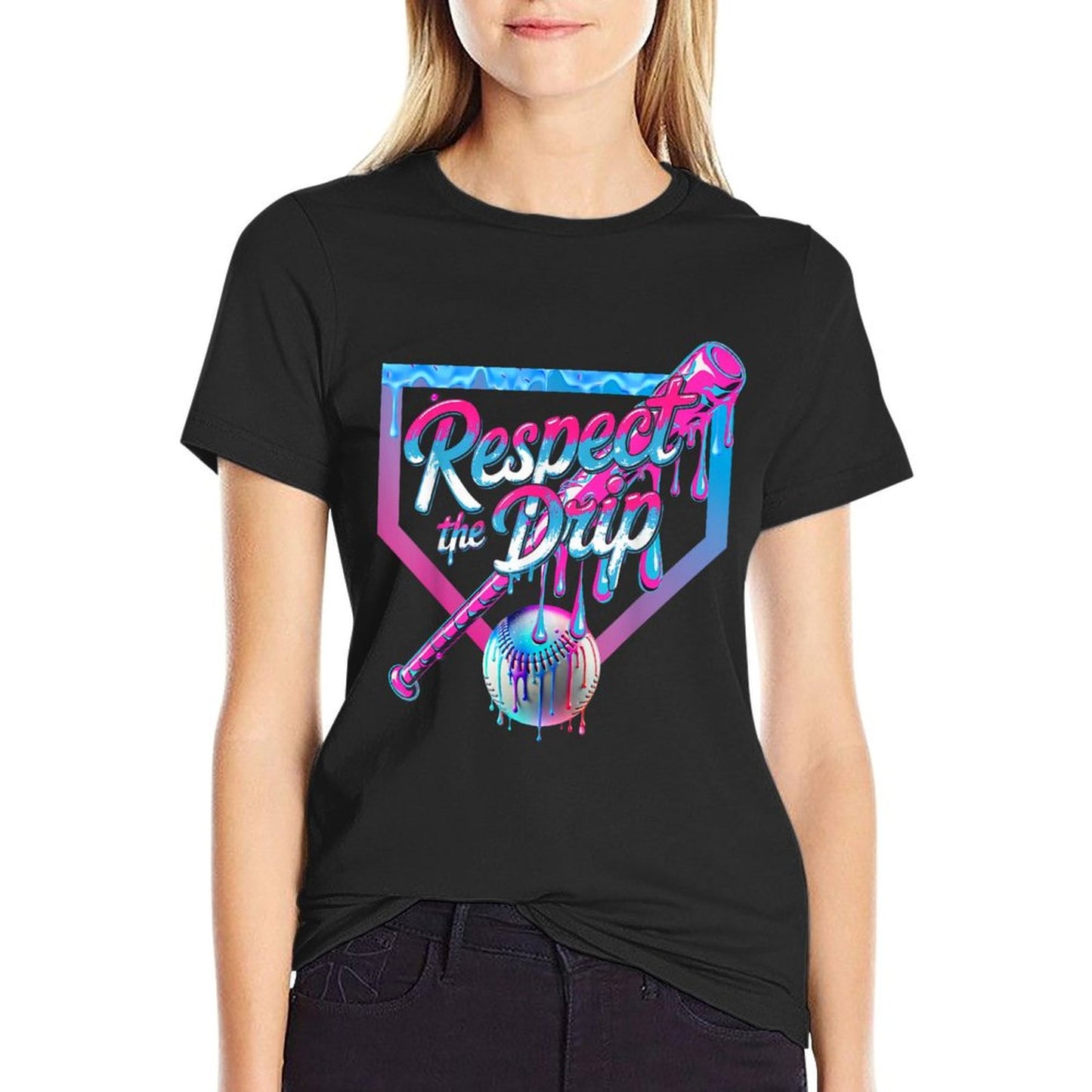 Baseball Drip For Boys Ice Cream Drip Youth Boys Baseball Moisture-wicking T-Shirt