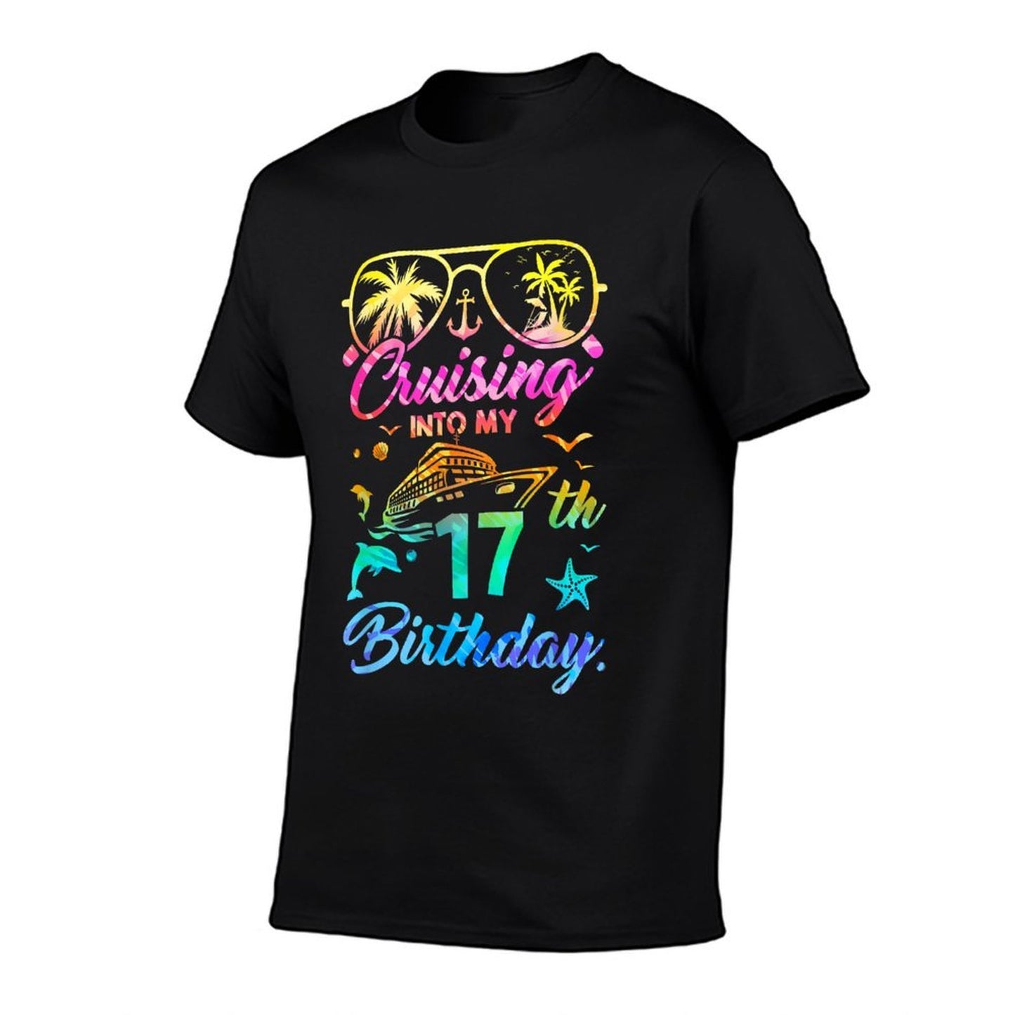 Cruising Into My 17Th Birthday Party 17 Years Old Cruise  Wrinkle-resistant T-Shirt