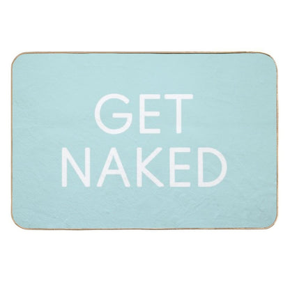 Get Naked - Pastel Teal Blue And White  Toxin-Free Bath Mat