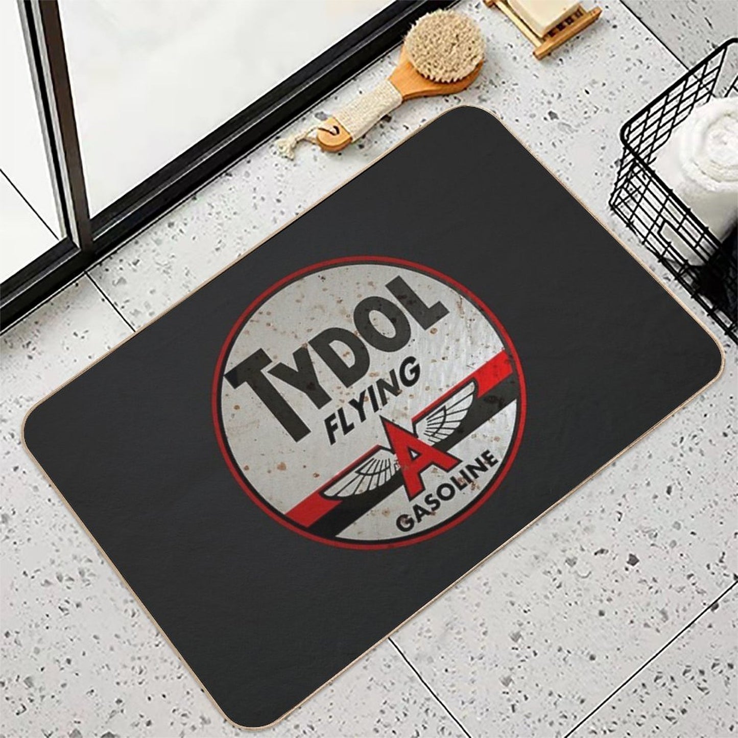Tydol Flying Gasoline Vintage Sign Rusted  Eco-Friendly Bath Mat