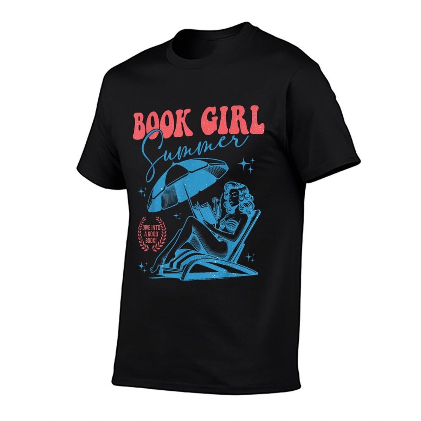 Girl Reading Book Summer Funny Beach Vacation For Book Lover  Trendy Pattern T-Shirt