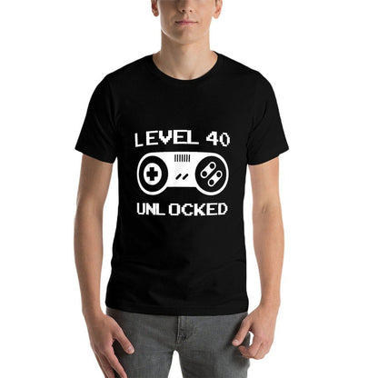 40th Birthday Gifts - Level 40 Unlocked  Polyester Blend T-Shirt