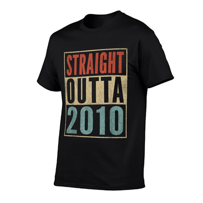 Straight Outta 2010 14 Years Old Boy Girl 14th Birthday  Oversized Silhouette T-Shirt