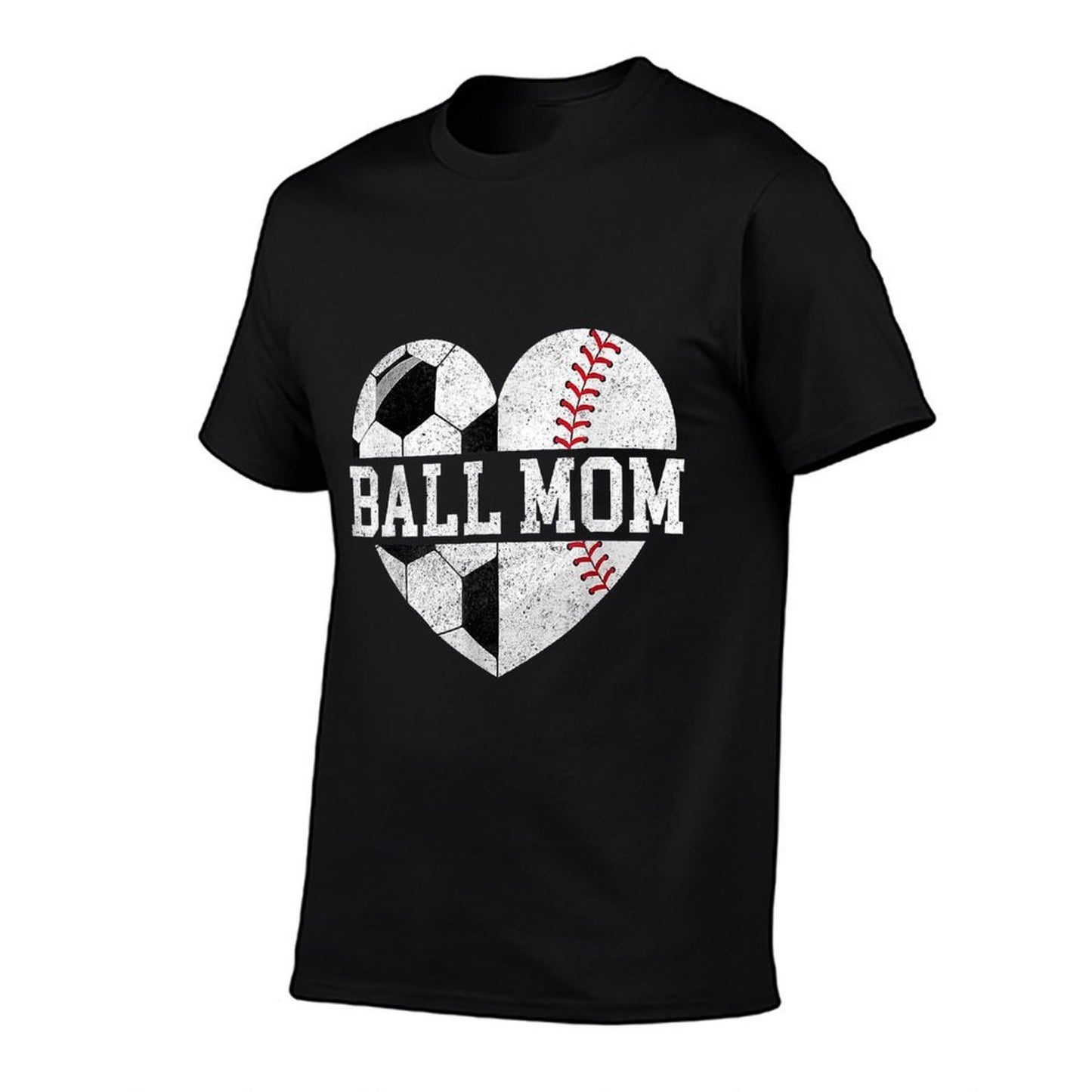 Mom Of Both Heart Soccer Baseball Sports Mom Mothers Day  Wrinkle-resistant T-Shirt