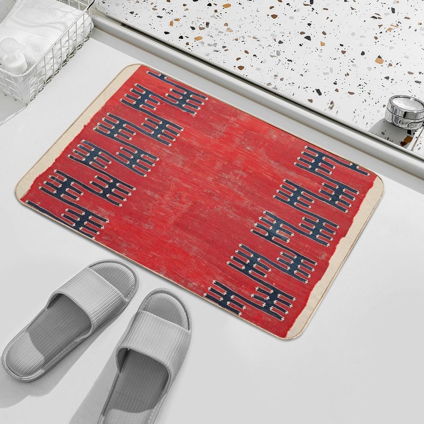 Yüncü Balikesir Northwest Anatolian Kilim Print  Slip-Resistant Bath Mat