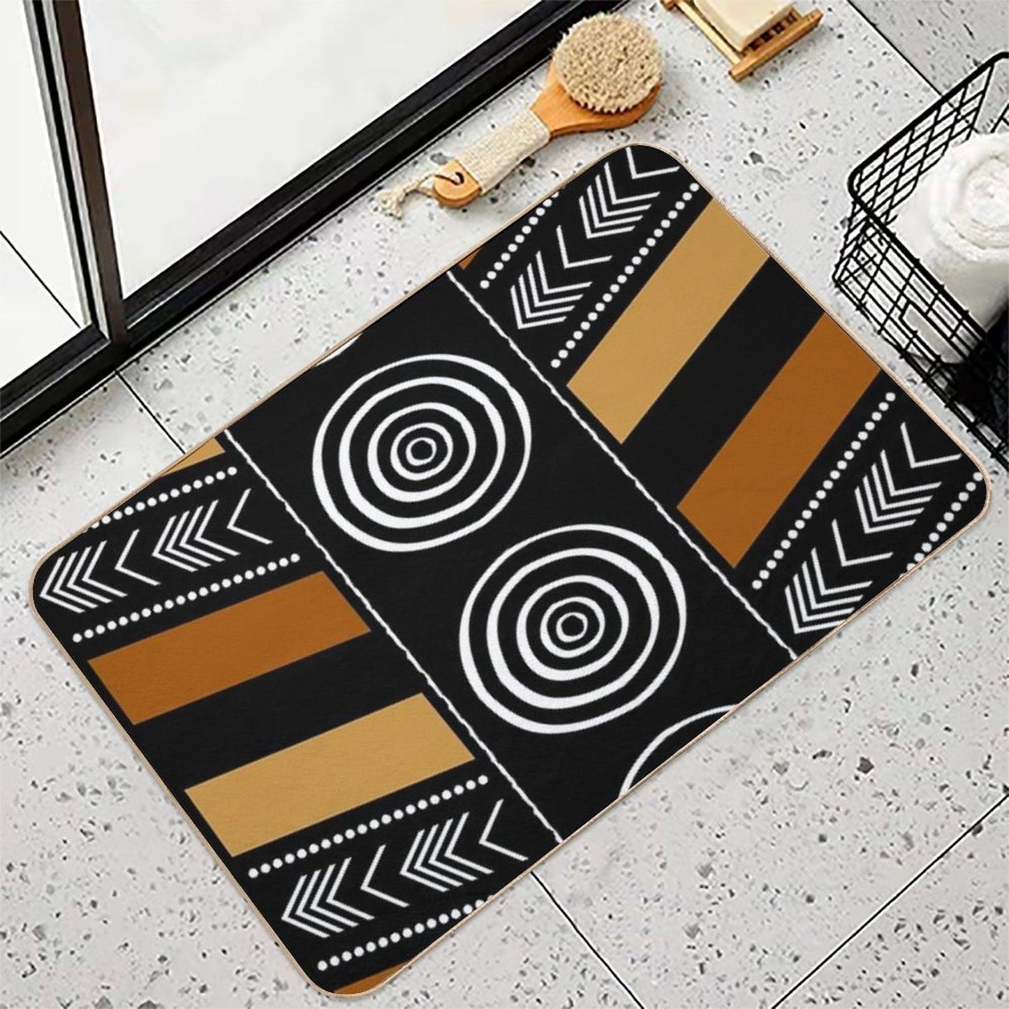 African Mud Cloth Artistry Art  Long-Lasting Bath Mat