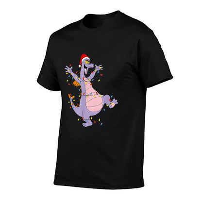 Funny Cute Dragon Figment Lights Christmas Santa Gift  Polyester Blend T-Shirt
