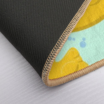 Rubber Duck Pattern with Bubbles  Absorbent Bath Mat