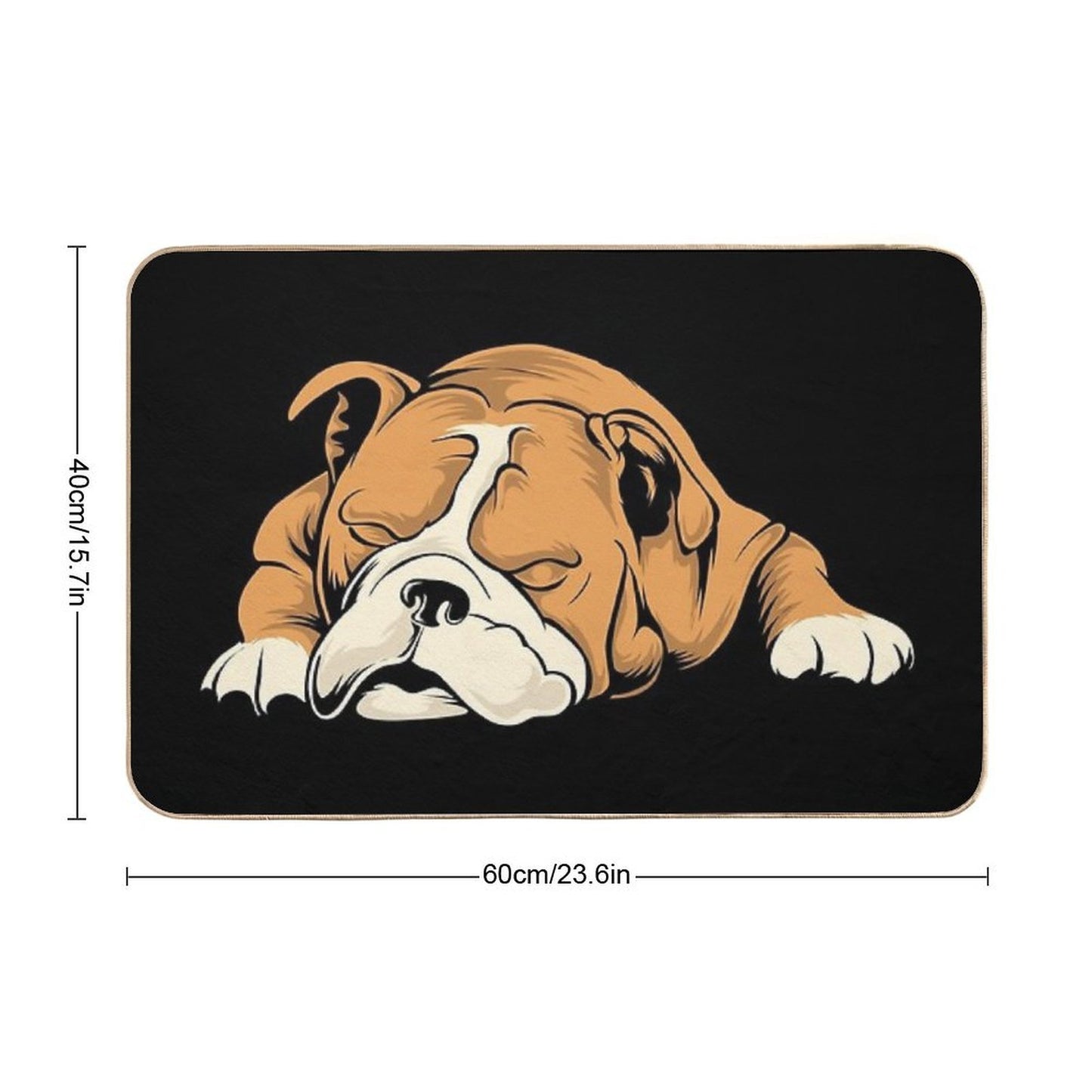 English Bulldog  Repositionable Bath Mat