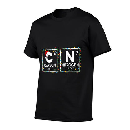 Six Seven Christmas Carbon Nitrogen 67 Funny Science Teacher  Graphic-printed T-Shirt