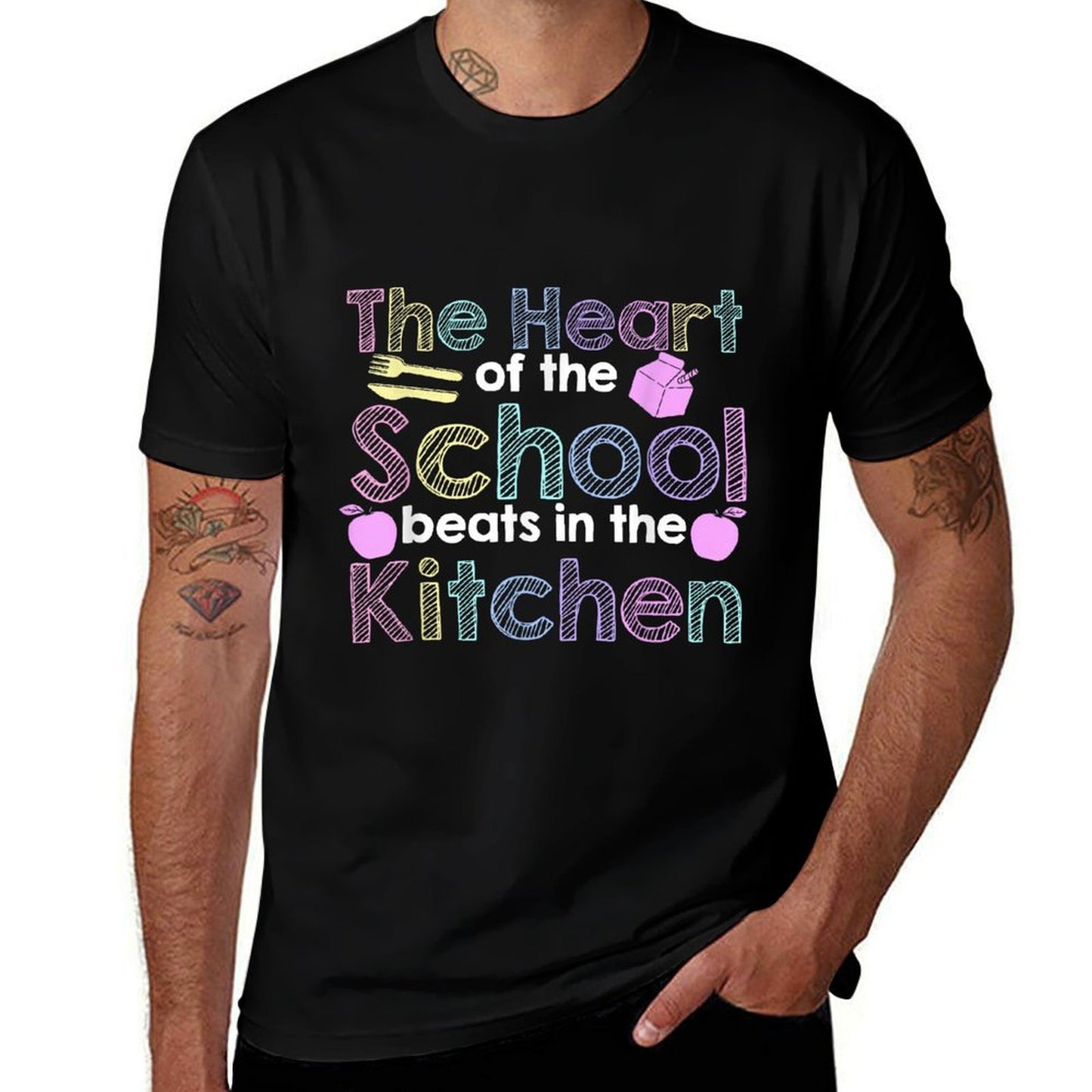 The Heart Of The School Beats In The Kitchen Lunch Lady Comfortable T-Shirt