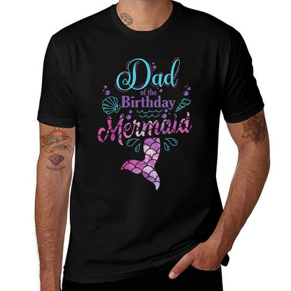 Dad Of The Birthday Mermaid Birthday Party Mermaid Dad  Oversized Silhouette T-Shirt