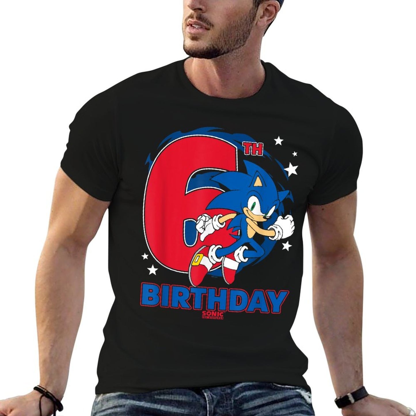 Sonic The Hedgehog Epic Sonic 6th Birthday Big Chest Logo  Lightweight T-Shirt