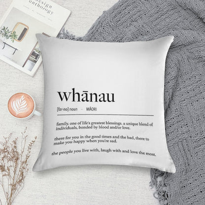 New Zealand Maori Whanau (Family) Definition Soft Short Plush Fabric Throw Pillow
