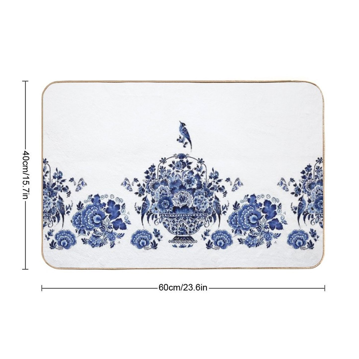 Blue Pottery Pattern  Rapid-Drying Bath Mat