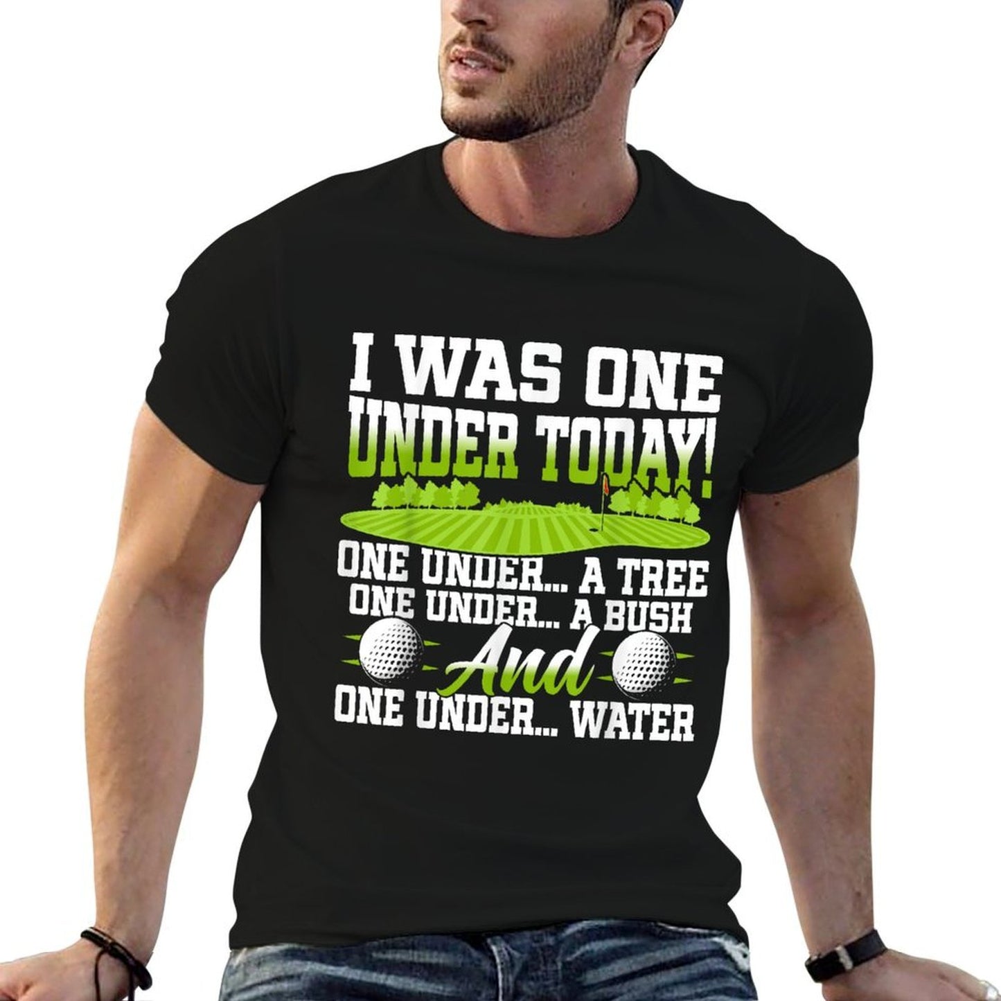I Was One Under Today Golfer Golf Lover Golfing  Heathered Texture T-Shirt