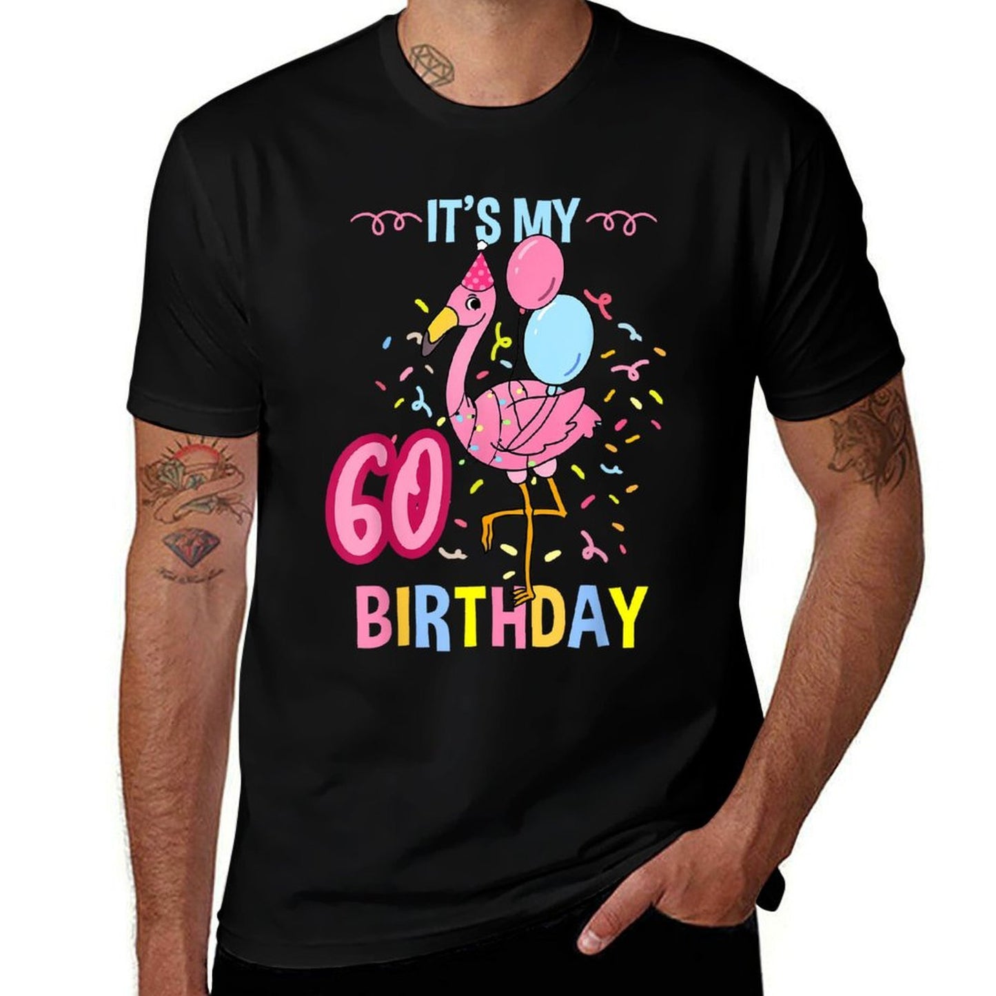Its My 60th Birthday Flamingo  Vintage-inspired T-Shirt