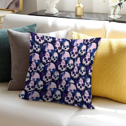 Skull City Soft Short Plush Fabric Throw Pillow