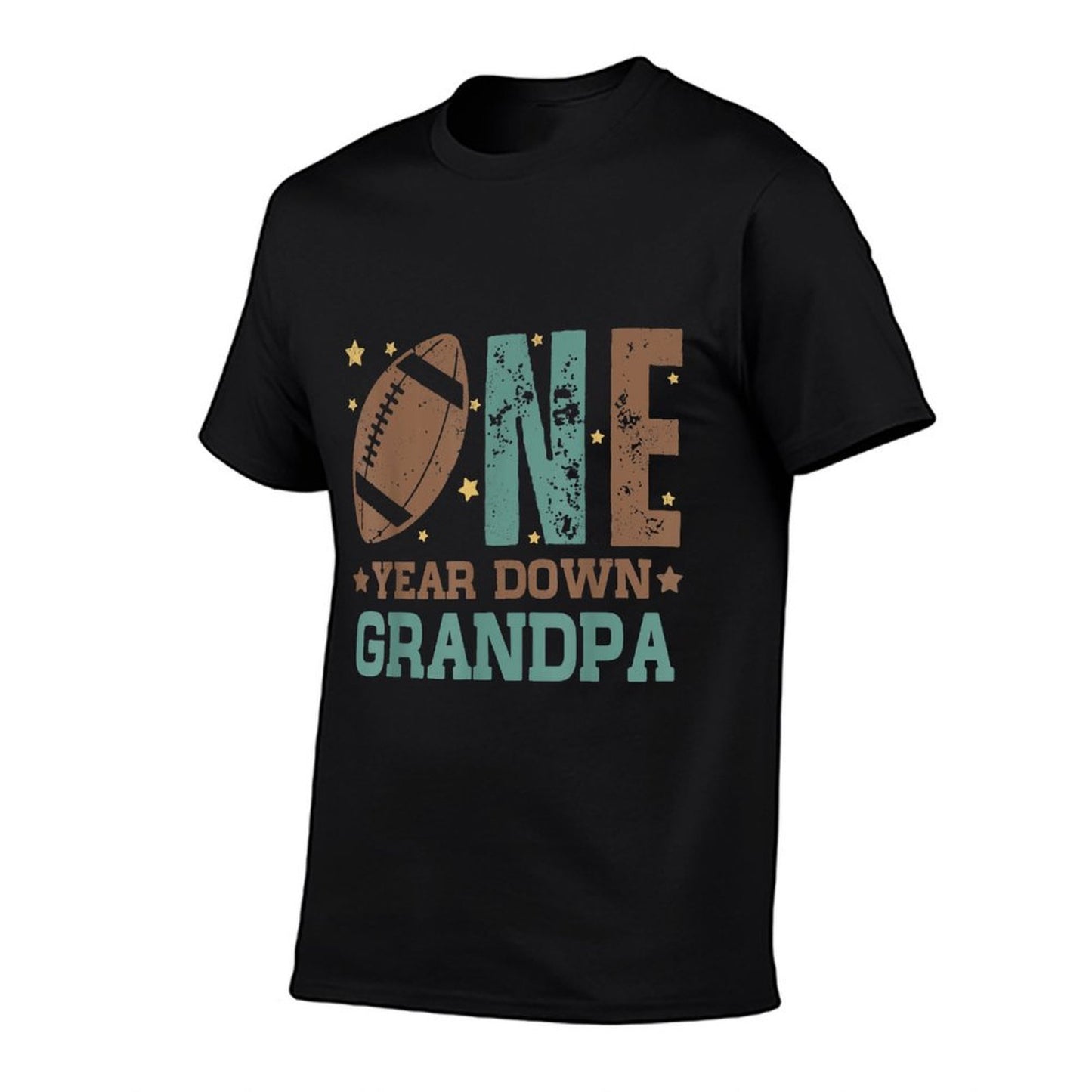Grandpa of The 1 Year Old Football 1st Year Down Birthday  Cotton T-Shirt