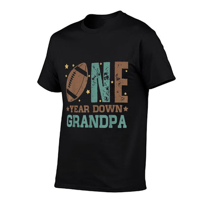 Grandpa of The 1 Year Old Football 1st Year Down Birthday  Cotton T-Shirt