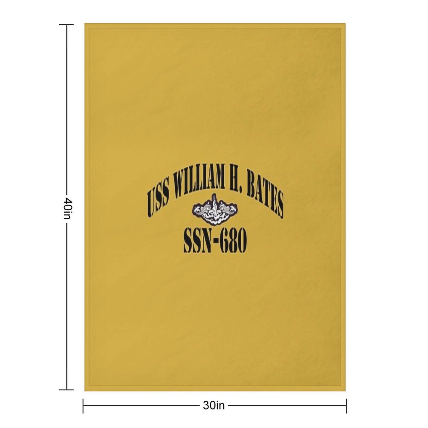 USS WILLIAM H. BATES (SSN-680) SHIP'S STORE Eco-conscious Throw Blanket