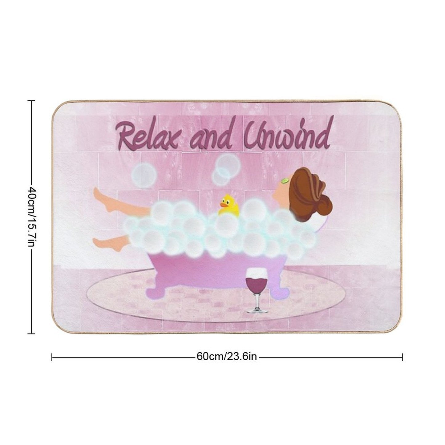 Lady In Tub In Pink  Multi-Purpose Bath Mat