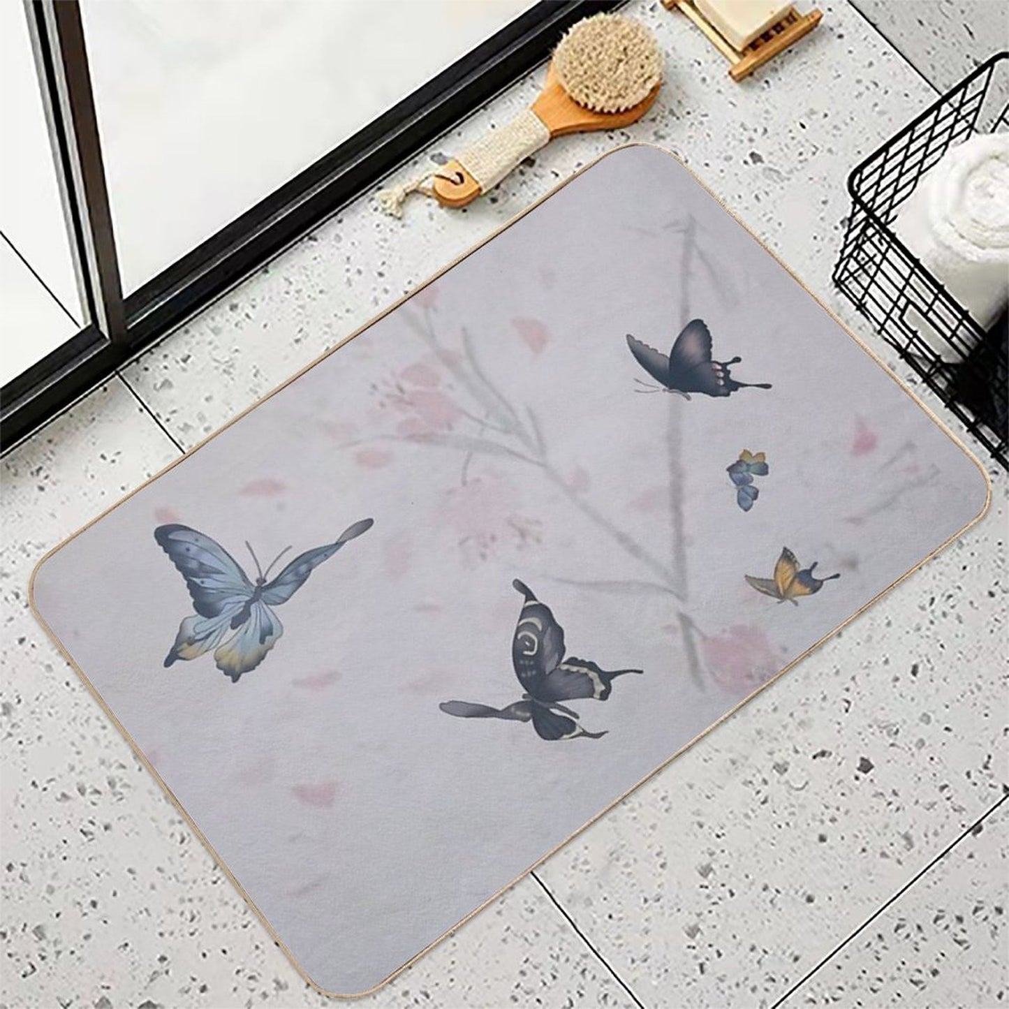 Lovers of The Red Sky Butterfly Fanart  Multi-Purpose Bath Mat