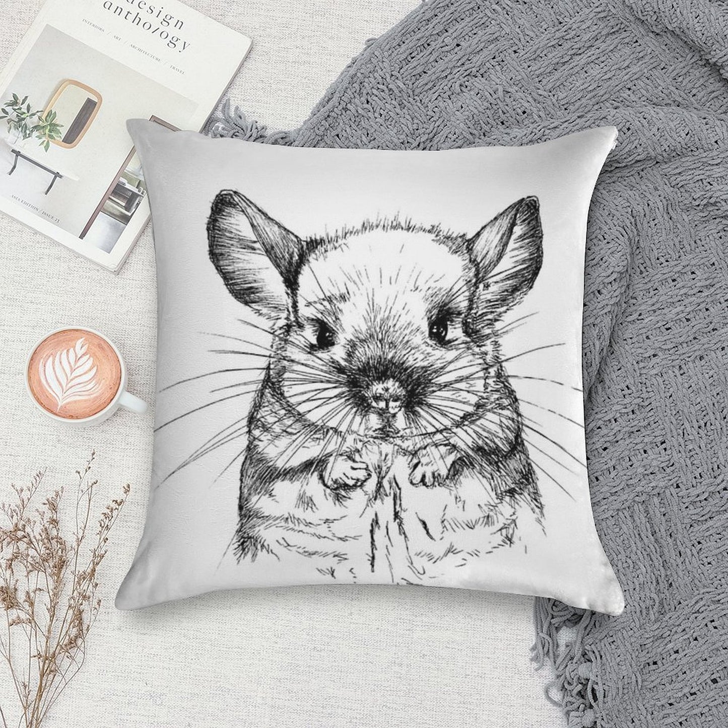 Chinchilla My Love Soft High-Density Material Throw Pillow